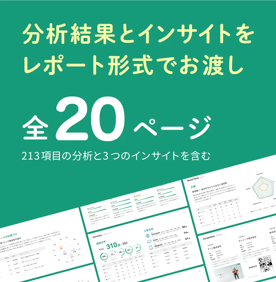 分析結果はレポートでお渡し